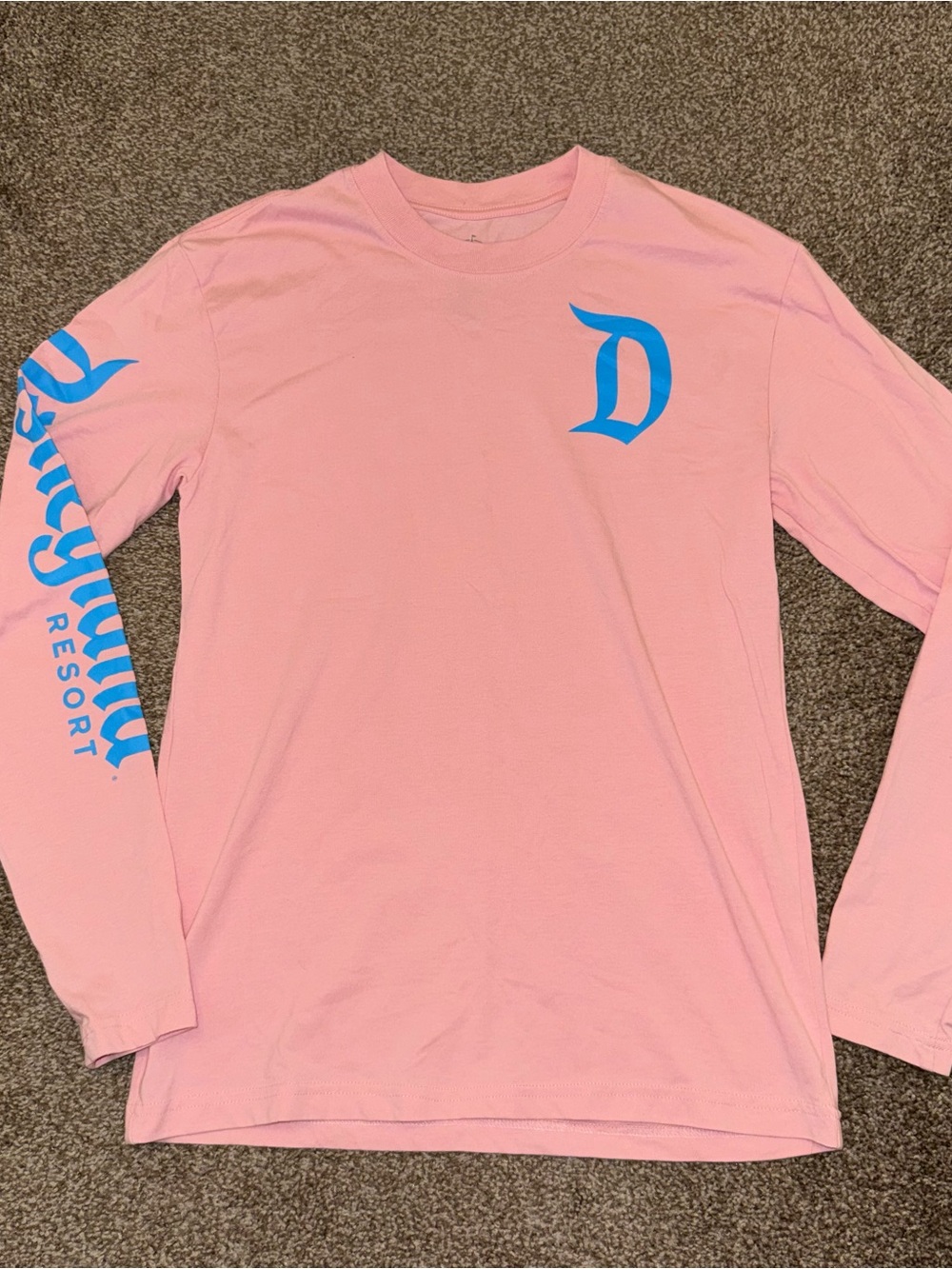 Disney Resort Pink Long Sleeve Tee with Blue Accents